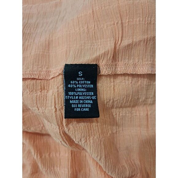 Vici Womens Small Midi Tiered Peach Papaya Ruched Tie Shoulder Dress - Picture 6 of 7